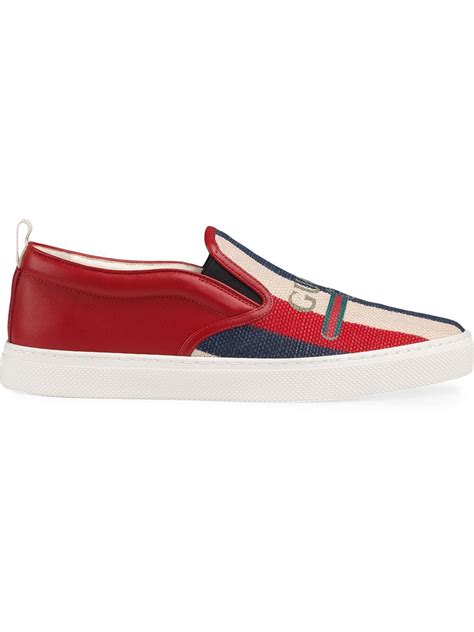 gucci logo sylvie slip-on sneaker|gucci slip on sneakers women.